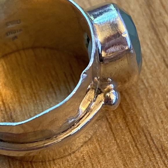 Vintage hallmarked Chalcedony 925 sterling silver ring - Picture 12 of 12